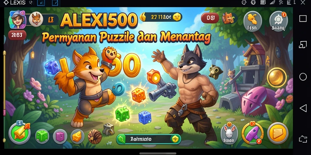 Screenshot gameplay ALEXIS500 yang menampilkan tantangan Puzzle.