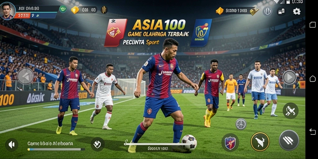 Tampak layar gameplay seru dalam pertandingan olahraga.