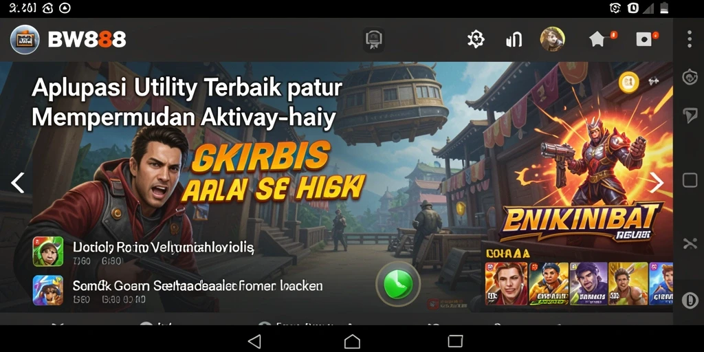 Tampilan antarmuka BW888 yang elegan dan fungsional sebagai aplikasi Utility.