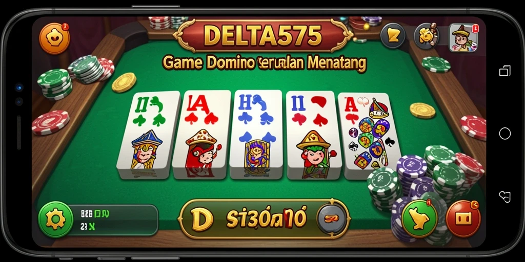 Tampilan gameplay DELTA575 yang menarik dalam permainan Domino.