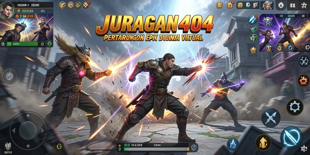 Tangkapan layar dari JURAGAN404 yang menunjukkan aksi pertarungan seru.