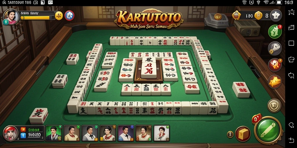 Screenshot KARTUTOTO menunjukkan gameplay Mahjong yang menarik.