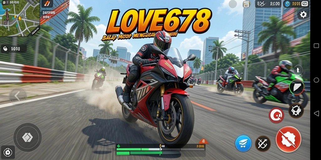 Tampilan menegangkan balapan motor di lintasan yang bervariasi.
