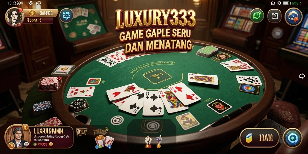 Tangkapan layar gameplay Gaple LUXURY333 yang menarik dan menantang.