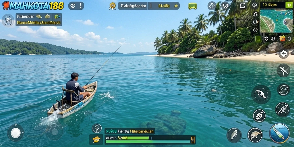 Gameplay seru di <strong>MAHKOTA188</strong> saat menangkap ikan.