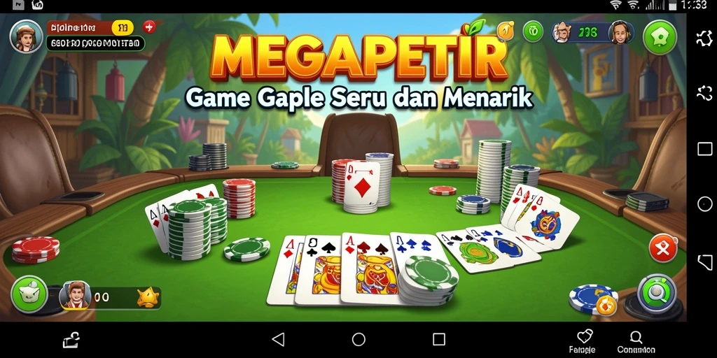 Screenshot gameplay MEGAPETIR menampilkan keseruan bermain Gaple.