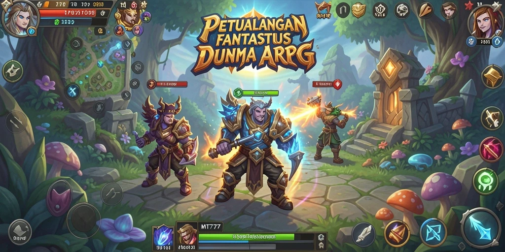 Tampilan utama gameplay ARPG dalam MT777 dengan aksi yang mendebarkan.