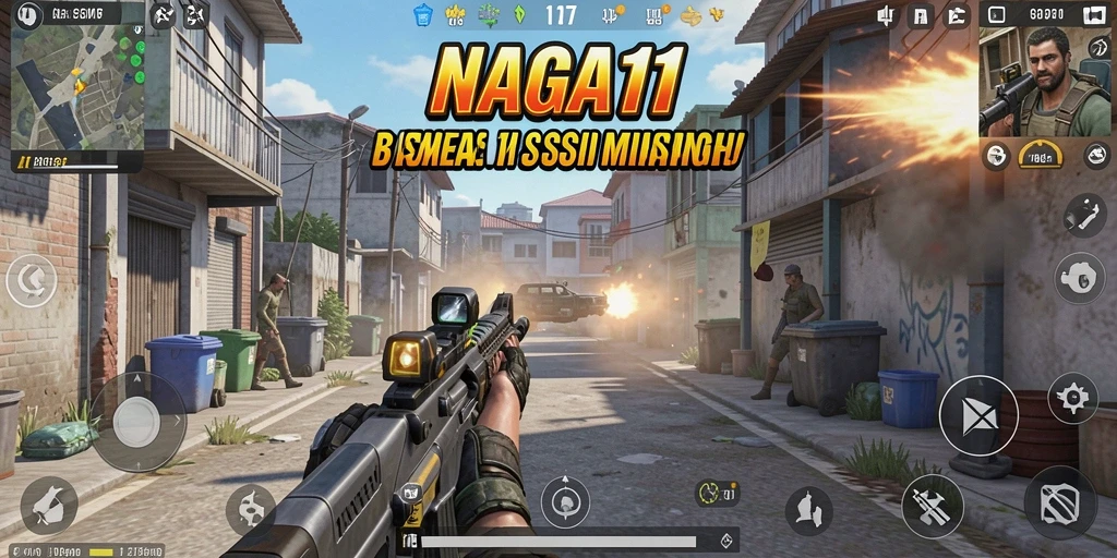 Tangkapan layar dari gameplay mendebarkan NAGA11 yang penuh aksi.