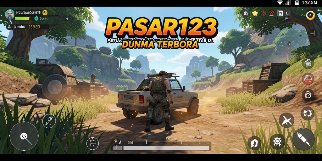 Tangkapan layar gameplay PASAR123 menunjukkan eksplorasi dunia terbuka yang menakjubkan.