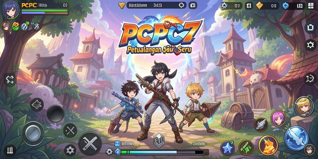 Tampilan gameplay PCPC7 yang menarik dan penuh aksi di dunia anime.