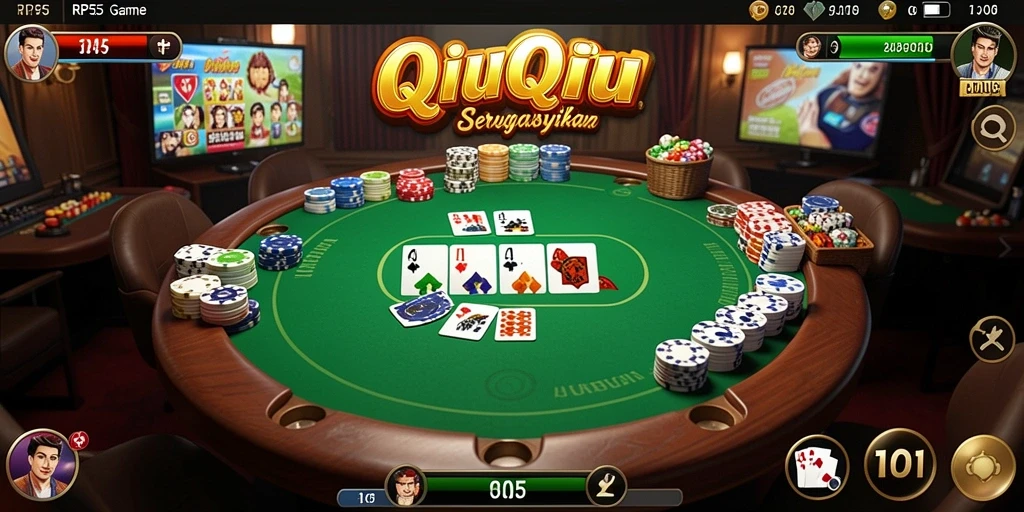 Screenshot gameplay RP55 menunjukkan aksi QiuQiu yang seru.