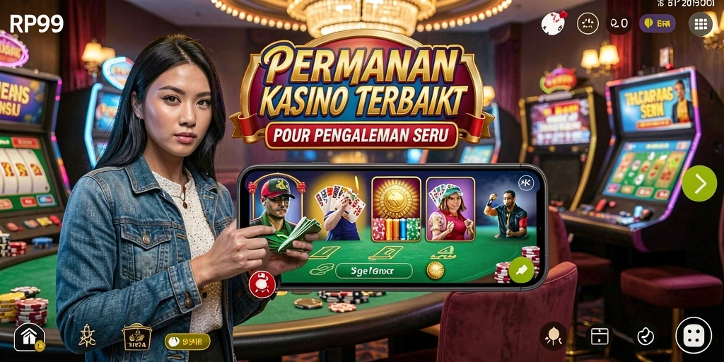 Tampilan menarik dari gameplay Kasino di RP99 yang meriah dan penuh warna.