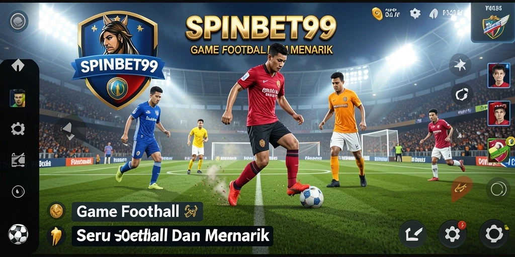Tangkapan layar SPINBET99 menampilkan aksi pertandingan sepak bola yang intens.