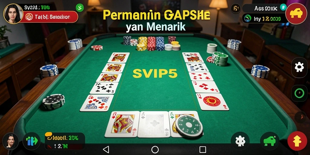 Tampilan screenshot utama SVIP5 menampilkan gameplay Gaple yang seru.