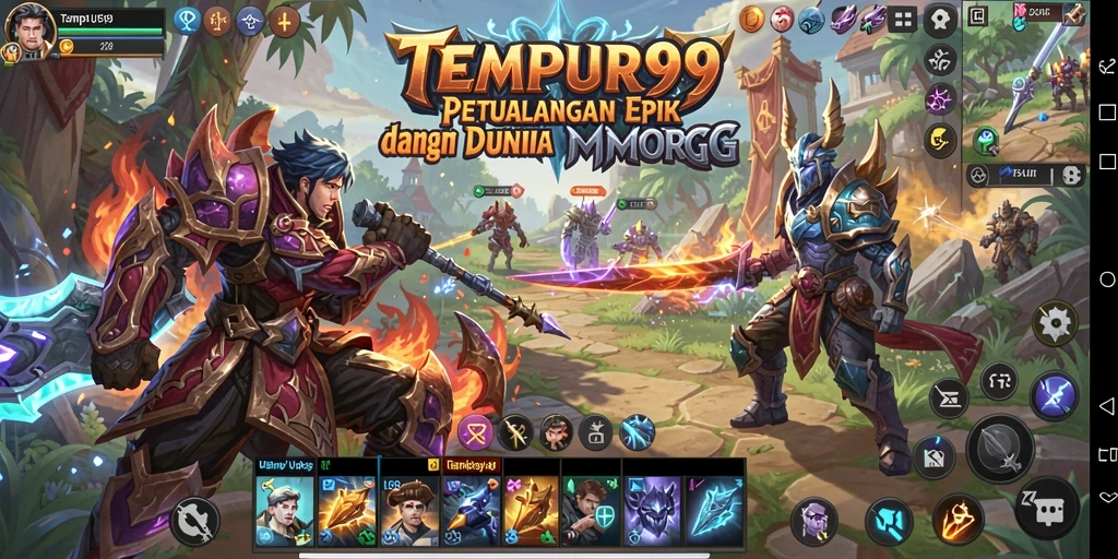 Screenshot gameplay TEMPUR99 dengan aksi petualangan seru dalam dunia MMORPG.