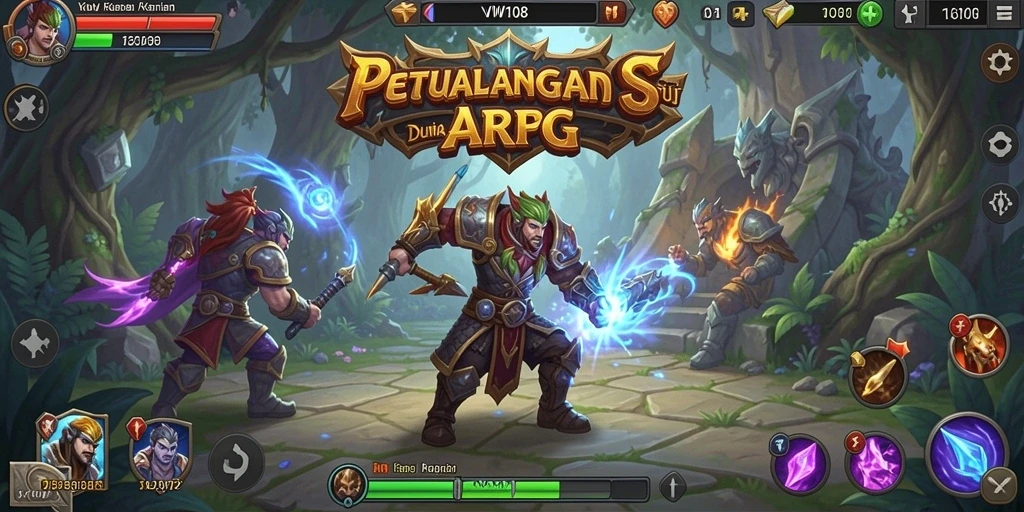 Tampilan menarik dari gameplay ARPG VW108 dengan pertempuran epik.